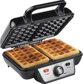 Tristar Wafelijzer WF-2195 - Wafelmaker met regelbare thermostaat en antiaanbaklaag - 2 wafels - Zwart/RVS