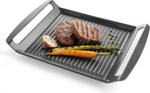 Hendi Grillplaat Inductie - Anti-Aanbaklaag - Geschikt voor alle warmtebronnen - 39x26x(H)3,5cm