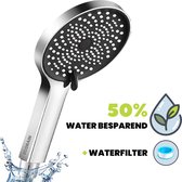 EcoRain™ Waterbesparende Douchekop - 50% Waterbesparend - Regendouche - 3 Sproeistanden - Hoge Druk - Betere Huid - Handdouche - Luxe Moderne Douchekop + GRATIS Waterfilter (voor Chloor en onzuiverheden) - Chrome