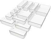 Waal® Lade organizer (set van 13 bakjes) - Lade verdeler - keuken - kantoor - make-up - bureau - transparant