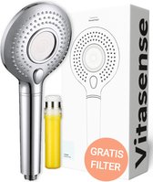 VITASENSE Waterbesparende Douchekop met gratis Waterfilter - Luxe Regendouche met Douchefilter, goed voor huid en haar - Handdouche