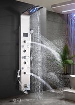 Douchepaneel met Massage - Regendouche - Massage Jets - Waterval Douche - Met Thermostaatkraan en Handdouche - Zilver - Opbouw - Douchekop - Flanner®