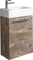 Badplaats Toiletmeubel Madrid 40 cm x 22 cm - Hout-look - Fonteinmeubel met Wastafel