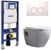Geberit UP 100 Toiletset - Inbouw WC Hangtoilet Wandcloset - Daley Delta 21 Wit