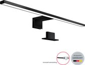 B.K.Licht - LED Spiegellamp - zwart - badkamerlamp - spiegelverlichting - l:60cm - IP44 - 4.000K - 8W LED