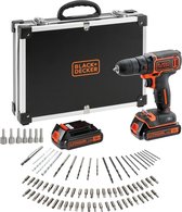 BLACK+DECKER BDCD18BAFC-QW Accuboormachine kit - 18V - 80 accessoires - incl. 2 accu's en lader