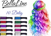 Haarkrijt 10 Delig – BellaLine - Hairchalk 10 Pcs - Haarkrijt voor kinderen – Hair chalk – Haar krijt – Haarverf – Speelgoed – Knutselen voor kinderen – Krijt – Lol – Haarkrijt kam – Haarstift Kinderfeestjes - Haarmascara -Smink - Carnaval