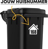 Container Sticker Huisnummer -  Kliko Sticker - Huisnummer Sticker - Deursticker - Weerbestendig - 10 x 11 cm - Wit