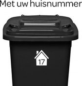 Klikosticker - met uw huisnummer - wit - weerbestendig - container kliko stickers -9,5 x 10 cm - cijfersticker - vuilnisbaksticker