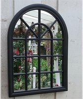 Tuinspiegel Gotische Buitenspiegel, Kerkraam, tuin spiegel met frame, wandspiegel 60 x 46cm, per stuk geleverd