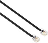 RJ11 kabel - 10 meter - Zwart - Allteq