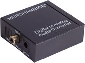 Merchannice M-A1 - Digitaal Naar Analoog Audioconverter DAC - Toslink / optisch naar minijack / tulp - 192Khz sample rate - Coaxiaal - SPDIF