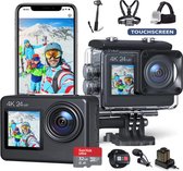 JC's - Vlog camera - Touchscreen - Inclusief 32GB SD kaart - Borstband - Selfie stick - Hoofdband - Dual lader - Afstandbediening - Externe microfoon - EIS Stabilisatie - Vlog camera voor beginners