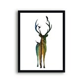 Poster Hert in het gekleurde bos / Bos / 70x50cm