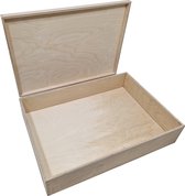 Hip en Bio - Houten speelbak met deksel - 50x35x9,9cm - Sensomotorisch materiaal - Sensomotorische speelrijst - Hout - Natuurlijk materiaal