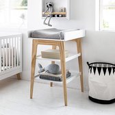 Petite Amélie ® Luiertafel - Verzorgingtafel Baby met Opstaande rand - Verschoontafel Compact & veel Ruimte, dankzij Legplanken - Aankleedkussen in Lengte is Fijn voor Rug - H.100x B.60x D.79 cm