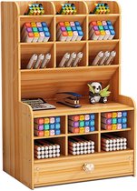 Bureau organizer | Pennenhouder | Lade | Hout | Pennenbakje | 12 Vakken