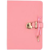 dagboek met goud slot oud roze 80 vel  inclusief alpaca sleutelhanger