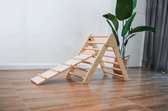 Pikler driehoek / triangle set inclusief glijbaan - Montessori Klimtoestel - Naturel - Medium