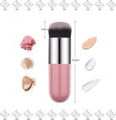 EPIN | Poederkwast | Foundation Kwast | Powder Brush | Make-up Kwast | Roze Met Zilver