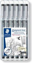 STAEDTLER Pigment liner - PROMO box 6 st (4 + 2 GRATIS)