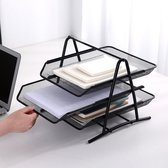 Bureau Organizer Brievenbak met 3 Laden – Bureauorganizer Brieven 3 Laags – Bureaubrievenbak – Brievenhouder - Postbak 3 vakken – Kantoor Organizer – Tijdschriftencassette – Tijdschriftenrek – Sorteerrek – Metaal – Zwart – A4 Formaat