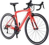 Racefiets Carbon  KOOTU Hurricane2.0  700C Shimano SORA R3000 18 versnellingen Rood wit 56 cm