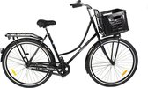 Wheelerz.nl omafiets 28 inch / 53cm zwart | incl voordrager & krat