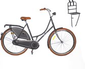 Wheelerz.nl - Omafiets - 28 inch - Mat Zwart Met voordrager