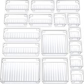 Gewoon® - Lade organizer 22 stuks - doorzichtige keuken en make-up bakjes - opbergboxen - opbergbakjes
