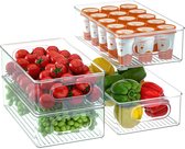 Stosh Koelkast Organizer - Opbergbox - Lade Organizer - Keuken Organizers - Opbergdoos - Koelkast Bakjes - Transparant - 4 Stuks