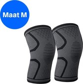 Compressie Knie Brace - Knie Bandage - Unisex - Maat: M - 1 stuk - Zwart