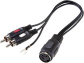 SpeaKa Professional SP-7869832 Cinch / DIN-aansluiting Audio Y-adapter [1x DIN-bus 5-polig - 2x Cinch-stekker] Zwart