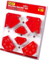 6 delig lasmagneet set - Lasmagneet - Hoekmagneet - Lasmagneten - Hoekmagneten - Magnetische lashulpmiddelen - Magneet - Magneten - Rood - 30°/45°/60°/75°/90°/135°/150°