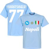 Napoli Kvaratskhelia 77 Team T-Shirt - Lichtblauw - Kinderen - 152