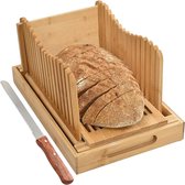 Vonkari© broodsnijder hulpmiddel - handmatig - verstelbaar - hulpmiddel - bamboeplank - bamboe - hout - keuken - ontbijt - brood - tafel - snijplank - broodplank