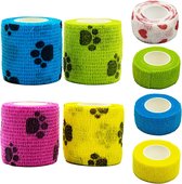 SZXMDKH 8 rollen zelfhechtende bandage, letsel wrap tape voor katten, huisdier dierenarts wrap bulk stretch tape voor pols, enkelverstuikingen en zwelling, ondersteunt spieren en gewrichten