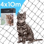 Kattennet voor Balkon 4 x 10 m - Kattennet - Katten Gaas - Zwart