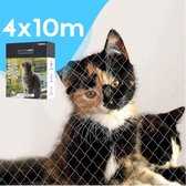 Kattennet voor Balkon 4x10 meter - Katten Gaas - Kattennet Balkon - Katten Net - Transparant