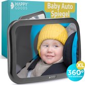 Happy Goods - Baby Mirror - XL Verstelbare autospiegel - 360° roteerbare spiegel - achterbank - kind - accessoire hoofdsteun - autostoel - veiligheid