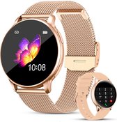 Fance Smartwatch - Rosé goud - Smartwatch Heren & Dames - HD Touchscreen - Horloge - Stappenteller - Bloeddrukmeter - Saturatiemeter - IOS & Android