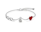 Malinsi Armband Dames 5 Hartjes - Zilver - Armbandje 17+4cm - Liefde Cadeau voor haar - Sieraden Armbandjes - Moederdag cadeautje - Vrouw - vriendschapsarmbandjes