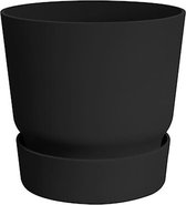 Elho Greenville Rond 30 - Bloempot voor Buiten - Ø 29.5 x H 27.8 cm - Zwart/Living Black