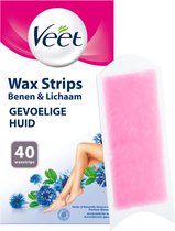 Veet - Ontharingsstrips - Benen & Lichaam - Gevoelige Huid - Easy-Gelwax - 40 stuks