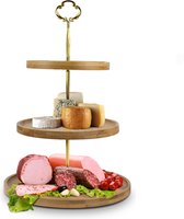Nimma® Etagere - 3 Laags Serveertoren - Cake stand - Taartstandaard - Fruitschaal - Bamboe Hout
