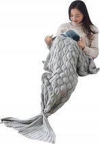 Zeemeermin Deken XXL - Zeemeermin Staart Deken – Zeemeermin Deken - Plaid - Mermaid Tail - Zeemeermin Voetenzak - Grijs - 190cm