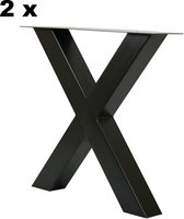 X poot voor boomstamtafel - tafelpoten zwart metaal -
