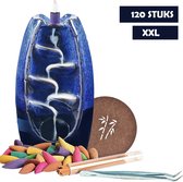 Wierookhouder waterval – Wierook Houder - Wierookbrander – Backflow Incense burner Waterfall –Nag Champa – Incl. 120 XXL Kegels / 30 Aqua Wierookstokjes / Kegelbrander houder