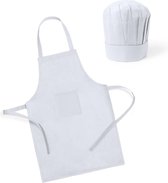 Keukenset - keukenschort en koksmuts - schorten - horeca - non woven - kinderen - wit