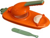 2-in-1 Dumpling Maker - Deeg Pers & Knoedelvorm - Ook voor Pastei, Empanada en Ravioli - Dumplings Machine - Oranje